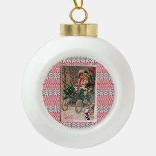 Adorno De Cerámica Tipo Bola Navidades Ornamento de bolas de cerámica, de época