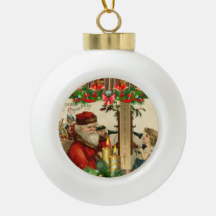 Adorno De Cerámica Tipo Bola Navidades Ornamento de bolas de cerámica, de época