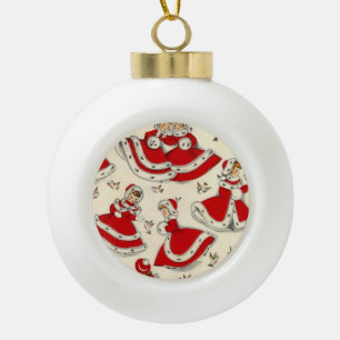 Adorno De Cerámica Tipo Bola Navidades Ornamento de bolas de cerámica, de época