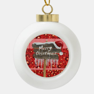 Adorno De Cerámica Tipo Bola Navidades Ornamento de bolas de cerámica, Feliz Na