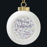 Adorno De Cerámica Tipo Bola Navidades Ornamento de bolas de cerámica, Feliz Na<br><div class="desc">Navidades Cerámica Ball Ornament Decoran tu hermoso árbol de Navidad con un adorno personalizado. Algo para todos,  Maria lurdis afonso,  https://www.zazzle.com/succeedinbeautybarb</div>