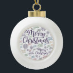 Adorno De Cerámica Tipo Bola Navidades Ornamento de bolas de cerámica, Feliz Na<br><div class="desc">Navidades Cerámica Ball Ornament Decoran tu hermoso árbol de Navidad con un adorno personalizado. Algo para todos,  Maria lurdis afonso,  https://www.zazzle.com/succeedinbeautybarb</div>