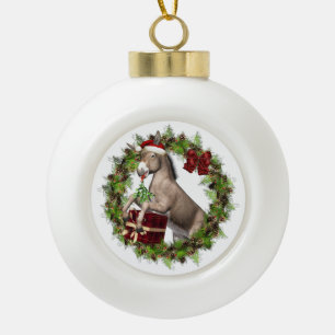 Adorno De Cerámica Tipo Bola Navidades Ornamento de la pelota de Donkey Santa C