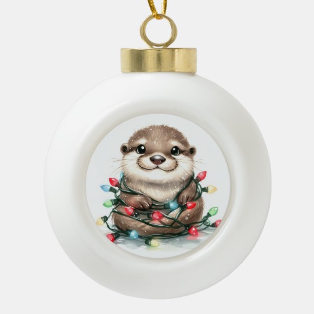 Adorno De Cerámica Tipo Bola Navidades Otter (Anverso)