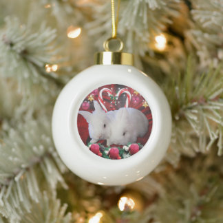 Adorno De Cerámica Tipo Bola Navidades para conejitos