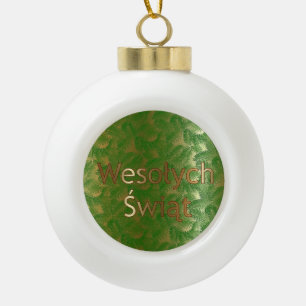 Adorno De Cerámica Tipo Bola Navidades polacos Poinsettia Ceramic Ball Ornament