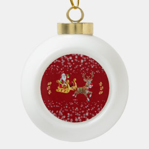 Adorno De Cerámica Tipo Bola Navidades Snowflake Santa Ho Ho Ho Ho Reindeer Sle
