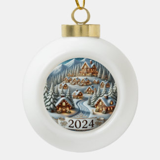 Adorno De Cerámica Tipo Bola Navidades Snowy 2024