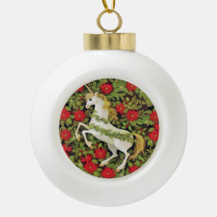Adorno De Cerámica Tipo Bola Navidades unicornio