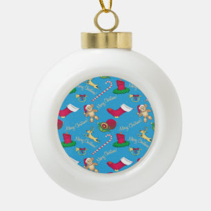 Adorno De Cerámica Tipo Bola Navidades venados, osos y velas
