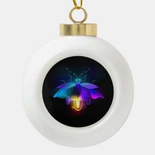 Adorno De Cerámica Tipo Bola Neon Firefly en negro
