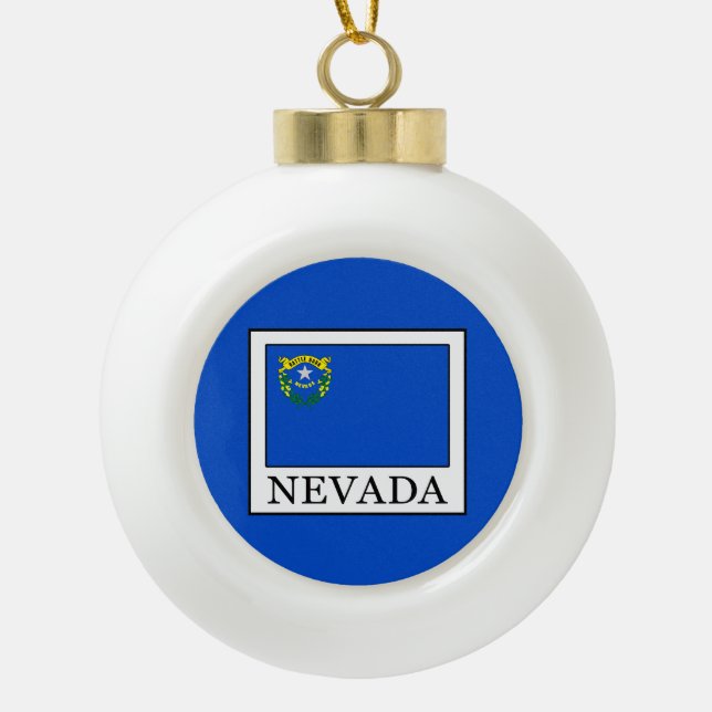Adorno De Cerámica Tipo Bola Nevada (Anverso)