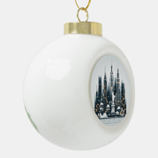 Adorno De Cerámica Tipo Bola New York Holiday Elegance - Customizable Christmas