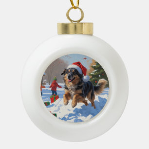 Adorno De Cerámica Tipo Bola Nieve festiva de Navidades pastores de Anatolia