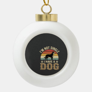 Adorno De Cerámica Tipo Bola No Estoy Soltero Amante De Los Perros Vintage