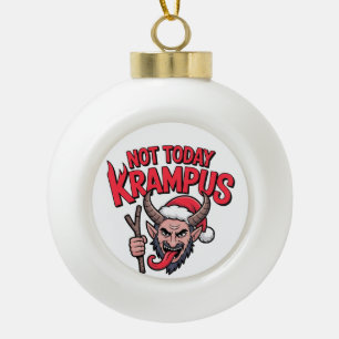 Adorno De Cerámica Tipo Bola No Hoy Krampus Divertida Navidad Krampus Malvado