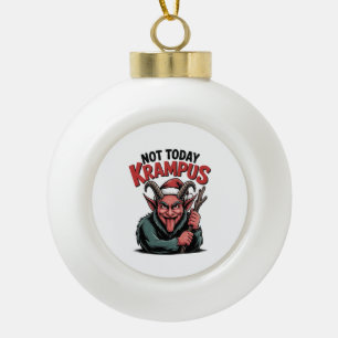 Adorno De Cerámica Tipo Bola No Hoy Krampus Malvado Krampus Navidad