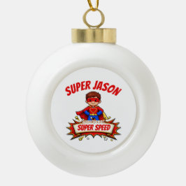 Adorno De Cerámica Tipo Bola Nombre de superhéroe personalizado para niños y su