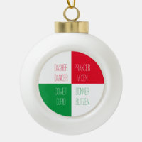 NOMBRES REINDEER NOMBRES Ornamento de la bola de c