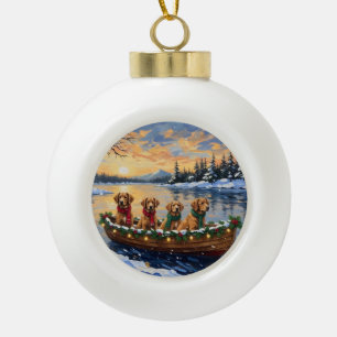 Adorno De Cerámica Tipo Bola Nova Scotia Duck Tolling Retriever Navidad Barco
