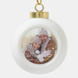Adorno De Cerámica Tipo Bola Nuestra primera foto de Navidad 