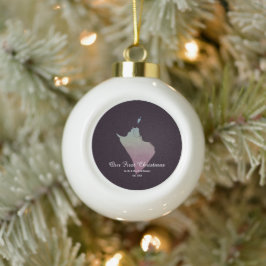 Adorno De Cerámica Tipo Bola Nuestra Primera Navidad Juntos Sr y Sra Silueta
