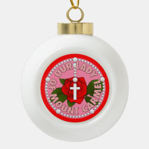 Adorno De Cerámica Tipo Bola Nuestra Señora del Monte Carmelo