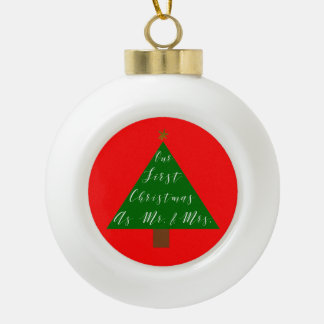Adorno De Cerámica Tipo Bola Nuestro primer regalo de Navidad recién hecho