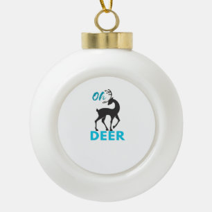 Adorno De Cerámica Tipo Bola Oh Deer Diseño Minimalista