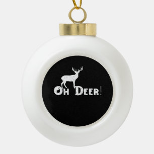 Adorno De Cerámica Tipo Bola Oh Deer Estilo Gráfico Limpio