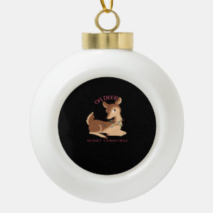Adorno De Cerámica Tipo Bola Oh Deer Navidad Diseño Moderno