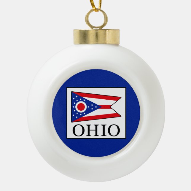 Adorno De Cerámica Tipo Bola Ohio (Anverso)