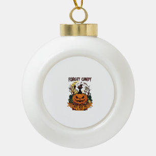 Adorno De Cerámica Tipo Bola Olvidar Caramelo Solo Dame Gato Halloween Calabaza