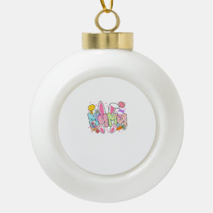 Adorno De Cerámica Tipo Bola Orejitas de conejito de Pascua Mama Coquette Easte