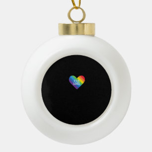 Adorno De Cerámica Tipo Bola Orgullo arcoiris Gay Cristiano LGBTQ+ Jesús ama T-