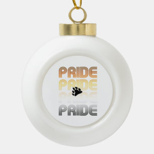 Adorno De Cerámica Tipo Bola Orgullo de Oso Garra Diseño de Patrón Retro Letras