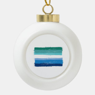 Adorno De Cerámica Tipo Bola ORGULLO GAY MASCULINO PINTADO - Azul claro