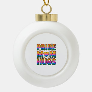 Adorno De Cerámica Tipo Bola Orgullo Mamá Abrazos Vintage Arcoíris Diseño Vecto