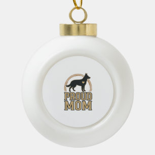 Adorno De Cerámica Tipo Bola Orgullosa mamá perro silueta vintage diseño vector