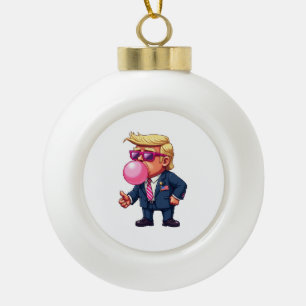 Adorno De Cerámica Tipo Bola Orgulloso Maga Trump Pixel Presidente Día de Inaug