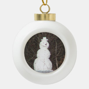 Adorno De Cerámica Tipo Bola Ornamento cerámico de Snowman