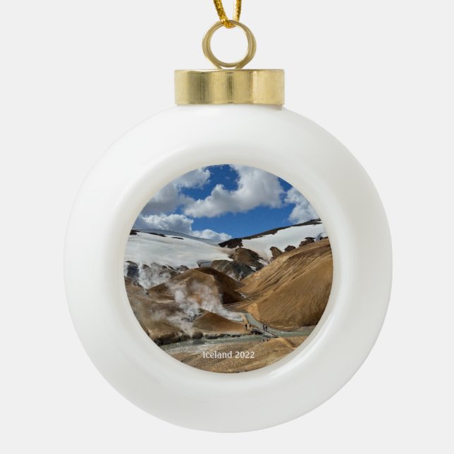 Adorno De Cerámica Tipo Bola Ornamento cerámico islandés (Anverso)