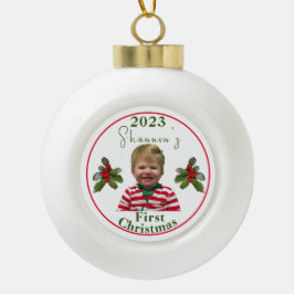 Adorno De Cerámica Tipo Bola Ornamento con marco de copo de nieve