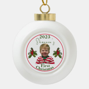 Adorno De Cerámica Tipo Bola Ornamento con marco de copo de nieve