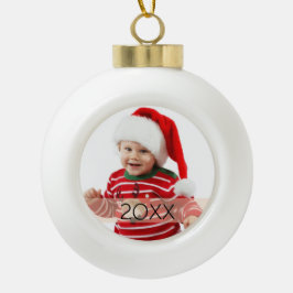 Adorno De Cerámica Tipo Bola Ornamento de año fotográfico personalizado