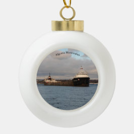 Adorno De Cerámica Tipo Bola Ornamento de balón o copo de nieve de Algoma Montr