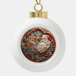Adorno De Cerámica Tipo Bola Ornamento de bola Santa 3D