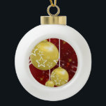 Adorno De Cerámica Tipo Bola Ornamento de bolas de cerámica para navidades, bol<br><div class="desc">Navidades Cerámica Ball Ornament Decoran tu hermoso árbol de Navidad con un adorno personalizado. Algo para todos,  Maria lurdis afonso,  https://www.zazzle.com/succeedinbeautybarb</div>