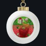 Adorno De Cerámica Tipo Bola Ornamento de bolas de cerámica para navidades, Elf<br><div class="desc">Navidades Cerámica Ball Ornament Decoran tu hermoso árbol de Navidad con un adorno personalizado. Algo para todos,  Maria lurdis afonso,  https://www.zazzle.com/succeedinbeautybarb</div>