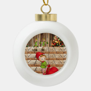 Adorno De Cerámica Tipo Bola Ornamento de bolas de cerámica para navidades, Elf